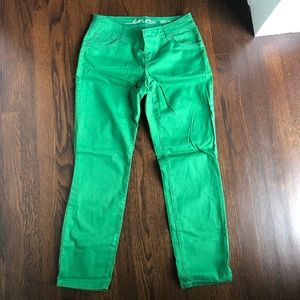 INC Denim Skinny Leg Curvy Fit Kelly Green Jeans